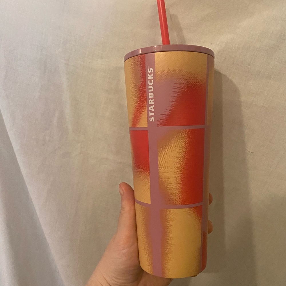 Starbucks Stainless Steel Pink/Orange/Yellow Venti Tumbler